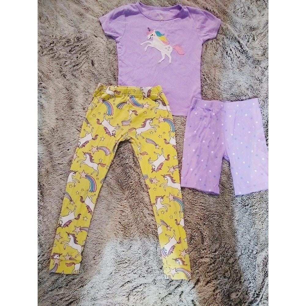 Carter's 3 piece Unicorn Pajama Set Size 7